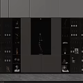 Modern Wine Cabinet Interior Design With Glass Doors Wine Bottles And Decorative Items