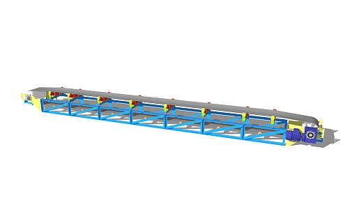 Modern conveyor belt express logistics 3d model