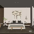 Serene Modern Bedroom Interior With Macramé Wall Art Neutral Tones And Pendant Lighting