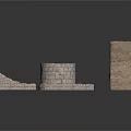 Medieval Stone Architectural Components With Rampart Pallet Cylinder And Slab