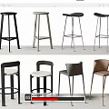 Modern Bar Chair Bar Stool High Stool 3d model