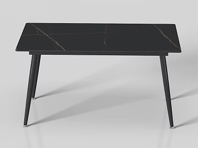 Sleek Black Dining Table With Gold Veins And Modern Black Legs Design 3d model