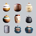 Various Colorful Ceramic Tea Canisters With Traditional Patterns And Decorative Styles
