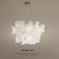 Simple Modern Ceiling Chandelier With White Annular Light Shade And Soft Illumination