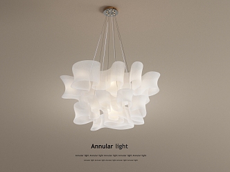 French Cream Chandelier 3d model