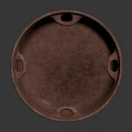 Brown Ceramic Bowl With Loop Handles And Textured Surface On Dark Background 3d model