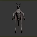 3D Rendered Kangaroo With Purple Textured Fur And Standing Pose On Gray Background