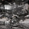 Contemporary Spherical Component With Shiny Surface On Marble Texture Paneled Wall
