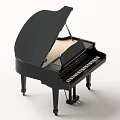 Elegant Black Grand Piano Musical Instrument With Sleek Design And Shiny Polished Finish