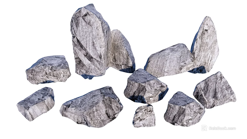 Natural Stone and Wood Materials Collection for Home Decor Design Elements 3d model