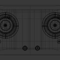 Double Burner Gas Stove With Black Glass Surface And Stainless Steel Knobs For Kitchen Cooking