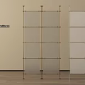 Modern Decorative Room Dividers With Metal Frame Mesh And Transparent Panels