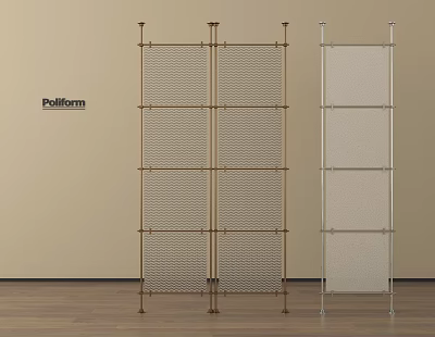 Modern Decorative Room Dividers With Metal Frame Mesh And Transparent Panels 3d model