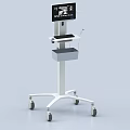 Medical Mobile Cart With Adjustable Monitor Display And Storage Tray For Clinical Healthcare Settings