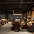 Exquisite wine store in industrial style mall 3d model