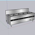 Commercial Kitchen Equipment Five-head Braised Fish Stove 3d model