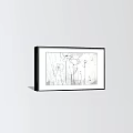 Framed Plant Line Art Paintings Featuring Flower Designs For Wall Decor