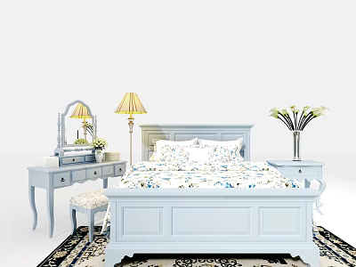 Jane's European double-bed dresser 3d model Jane's European double-bed dresser 3d model