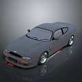 Gray Two Door Sports Car With Custom Wheels Red Front Lip And Sleek Lines