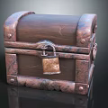 Vintage Wooden Chest With Metal Corners And Brass Lock Decorative Design