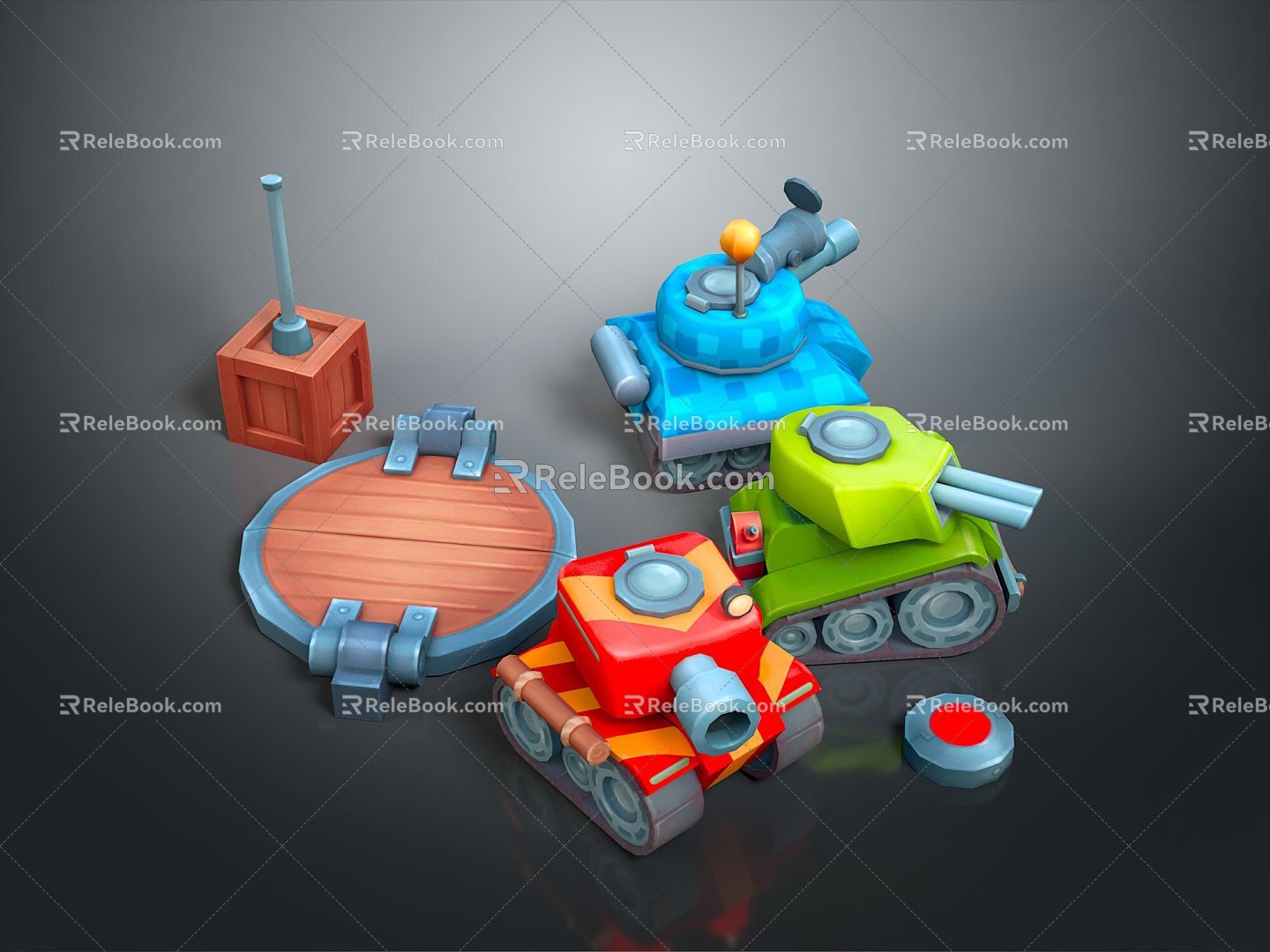 Modern Tank Cartoon Tank Vehicle Game Vehicle 3d model