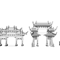 Traditional Chinese Paifang Archway Architectural Designs With Classic Roofs And Carvings