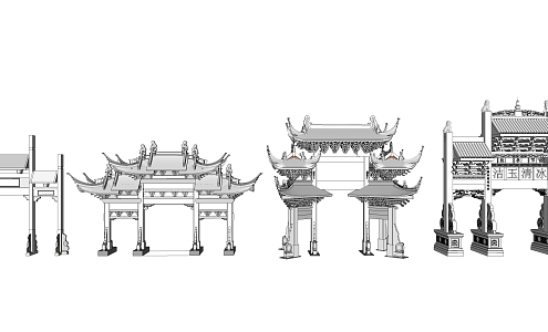 Chinese archway 3d model