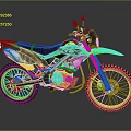 Green Black Off Road Motorcycle With Sporty Design Yellow Fork And Alloy Wheels Tires