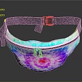 Colorful Tie Dye Fanny Pack With Black Strap And Zipper For Daily Use
