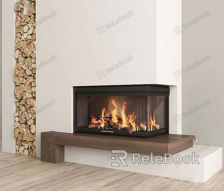 modern fireplace fireplace TV wall model