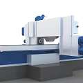 Industrial Milling Machine With Precision Worktable Blue White Design And Control Panel