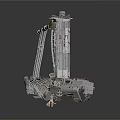 Mechanical Metal Structure With Long Arm Support Frame And Base Components