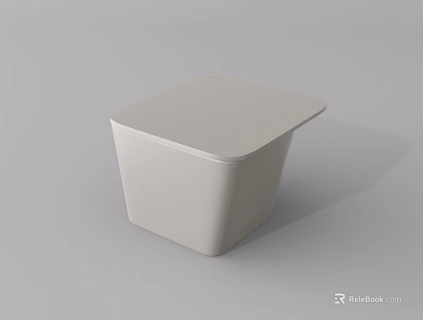 Modern Minimalist White Square Coffee Table With Sleek Surface For Living Room 3d model 
