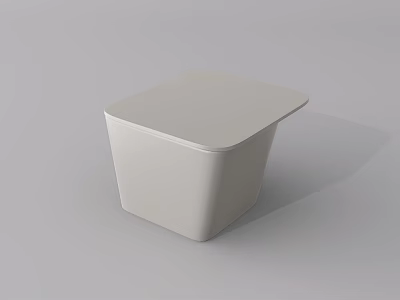 Modern Minimalist White Square Coffee Table With Sleek Surface For Living Room 3d model