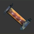 Modern Tunnel Interior With Red Brick Arch And Blue Accent Walls
