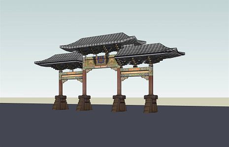 Chinese archway 3d model