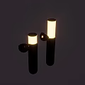 Elegant Gold Wall Lamps With Cylindrical Design And White Shade Mounted On White Wall
