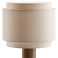 Two Modern Table Lamps With Beige Lampshades And Wooden Poles For Home Decor