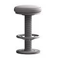 Vintage Brass Coiled Spring Stool With Linen Padded Seat And Footrest Ring
