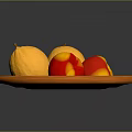 Colorful Fresh Fruits Arranged On Orange Ceramic Plate With Black Yellow And Red Varieties