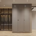 Modern Wardrobe Design With Glass Door Built-in LED Lighting And Shelves For Folded Clothes