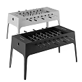 Black Foosball Table Play Equipment With Table Design Player Rods And Goal Nets