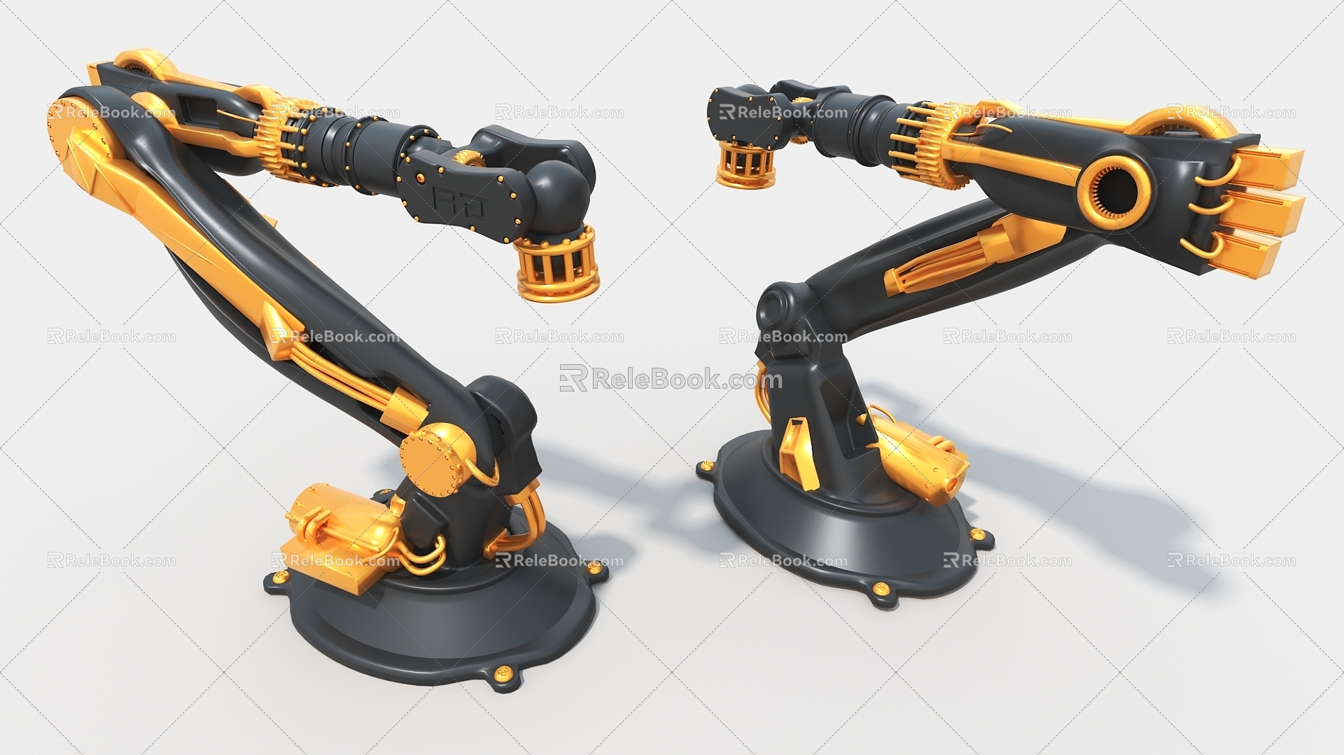 Robot Arm Industrial Machinery Cylinder Hard Surface Machinery High-tech Industrial Parts 3d model