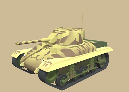 Tank cartoon tank small tank Q version tank 3d model