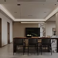 Modern Living And Dining Room Interior With Sofa Coffee Table And Pendant Light Fixture