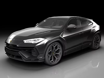 Black Lamborghini Luxury Sports SUV With Streamlined Body Large Alloy Wheels And Aggressive Front Design 3d model