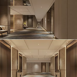 Hotel Corridor Ale Elevator 3d model