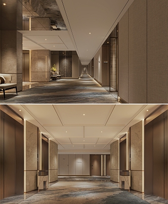 Hotel Corridor Ale Elevator 3d model