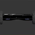 Four Wheeled Mechanical Base With Black Frame Large Tires And Metal Structure