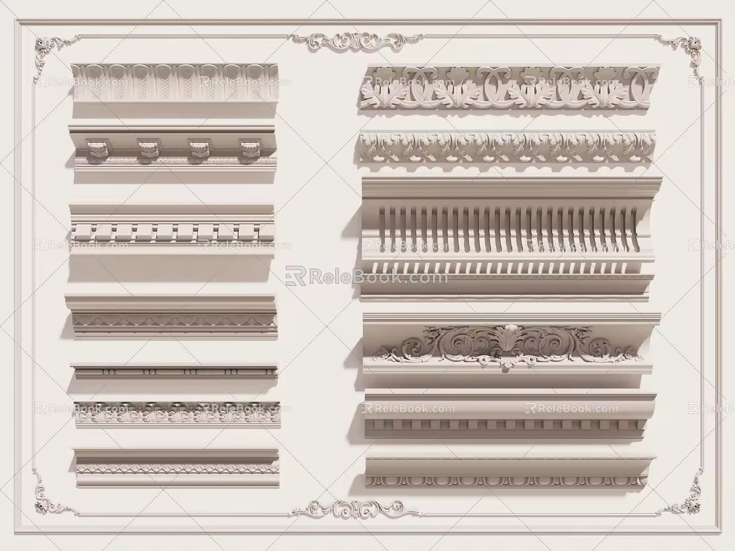 Jane Europe Gypsum Line Gypsum Line Cornice 3d model
